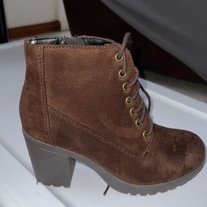 Dark brown booties
